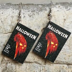 Halloween Jason Halloween Book Dangle Earrings Witch Spooky Scary